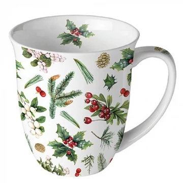 Winter greenery white porcelánvögre 0,4l, AMB.38416495