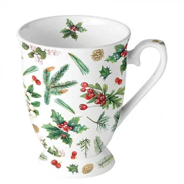 Winter greenery white porcelánbögre 0,25l, AMB.38716495 Winter greenery white porcelánbögre 0,25l, AMB.38716495