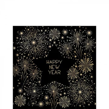 Golden New Year papírszalvéta 25x25cm, 20db-os, AMB.32516515
