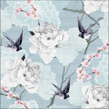 Oriental Flowers Blue papírszalvéta 33x33cm,20db-os, AMB.13317315