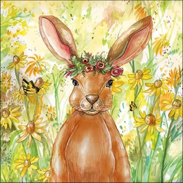 Flower Bunny papírszalvéta 33x33cm,20db-os, AMB.23317100