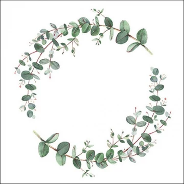 Eucalyptus Branch White papírszalvéta 33x33cm, 20db-os, AMB.13317160