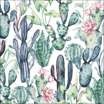 Watercolour Cacti papírszalvéta 33x33cm, 20db-os, AMB.13317495