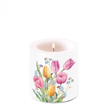 Tulips Bouquet átvilágítós gyertya 8x7,5cm, AMB.19217030