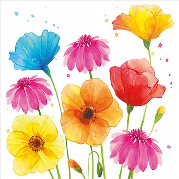 Colourful Summer Flowers papírszalvéta 33x33cm,20db-os, AMB.13317585