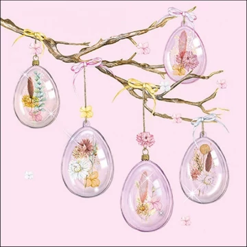 Glass Eggs Rose papírszalvéta 33x33cm, 20db-os, AMB.13317605