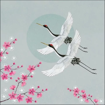 Cranes Green papírszalvéta 33x33cm, 20db-os, AMB.13317321 Cranes Green papírszalvéta 33x33cm, 20db-os, AMB.13317321