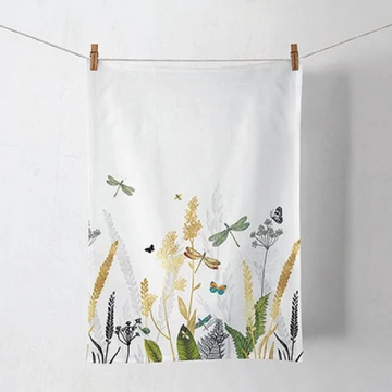 Ornamental Flowers White konyharuha 50x70cm,100% pamut, AMB.17817470