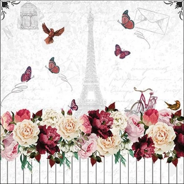 Romantic Paris papírszalvéta 33x33cm, 20db-os, AMB.13317665