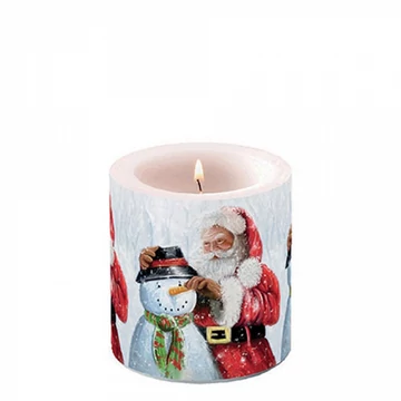 Santa and snowman átvilágítós gyertya 8x7,5cm, AMB.39218020