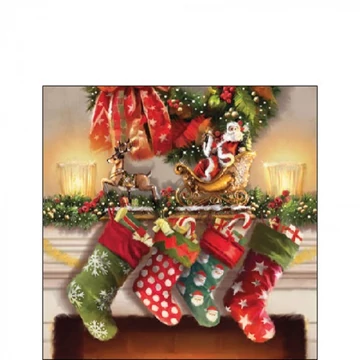 Hanging stockings papírszalvéta 25x25cm, 20db-os , AMB.32517980