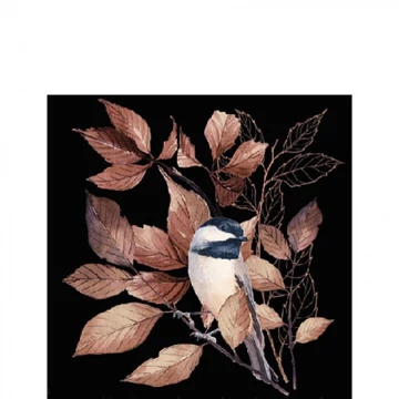 Lovely Chickadee black papírszalvéta 25x25cm,20db-os, AMB.12517790