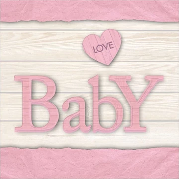 Baby Love Girl papírszalvéta 33x33cm, 20db-os, AMB.13317616