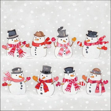 Dancing snowmen papírszalvéta 33x33cm, 20db-os, AMB.33317805 Dancing snowmen papírszalvéta 33x33cm, 20db-os, AMB.33317805
