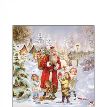 Santa bringing presents papírszalvéta 25x25cm, 20db-os, AMB.32517970