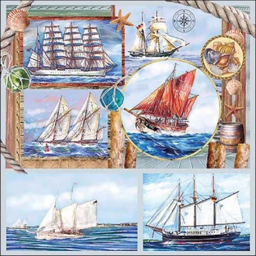Sail away papírszalvéta 33x33cm, 20db-os, AMB.13318340