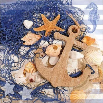 Nautic elements papírszalvéta 33x33cm, 20db-os, AMB.13318205 Nautic elements papírszalvéta 33x33cm, 20db-os, AMB.13318205