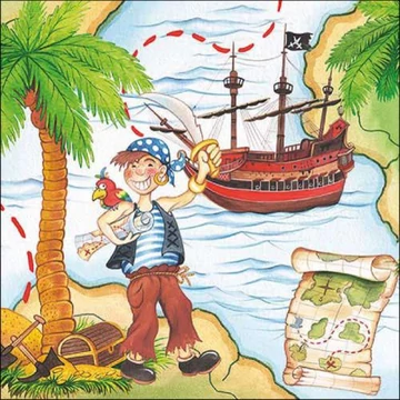 Pirate papírszalvéta 33x33cm, 20db-os, AMB.13318350