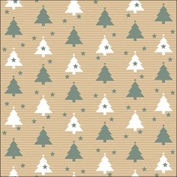Trees and stars sage papírszalvéta 33x33cm, 20db-os , AMB.33317961