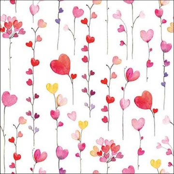 Hearts garlands papírszalvéta 33x33cm, 20db-os, AMB.13318125