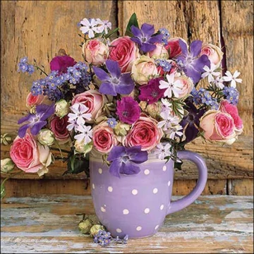 Mug with flowers papírszalvéta 33x33cm, 20db-os, AMB.13318265
