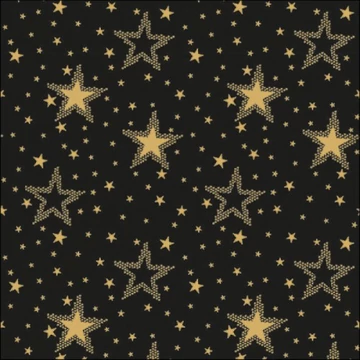 Night sky gold/black papírszalvéta 33x33cm, 20db-os, AMB.33316733