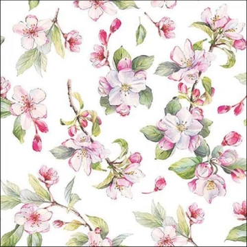 Spring blossom white papírszalvéta 33x33cm, 20db-os, AMB.13318160