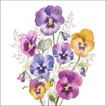 Pansies papírszalvéta 33x33cm, 20db-os, AMB.13318165