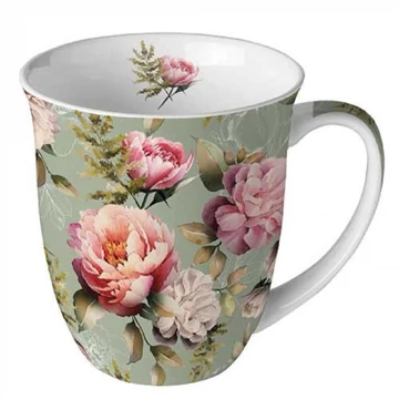 Peonies composition green porcelánbögre 0,4l, AMB.18418130