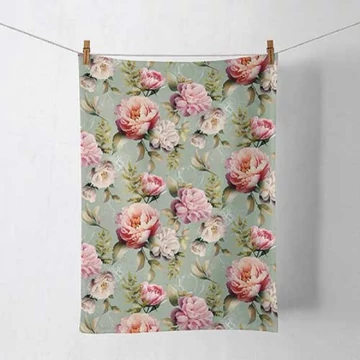 Peonies composition green konyharuha 50x70cm, 100% pamut, AMB.17818130