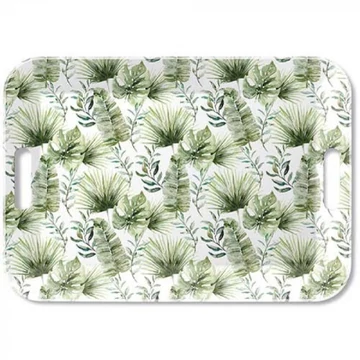 Jungle leaves white műanyag nagytálca 33x47cm, AMB.13918215