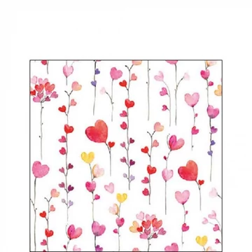 Hearts garlands papírszalvéta 25x25cm, 20db-os, AMB.12518125