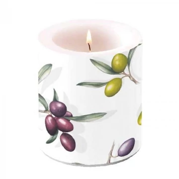 Delcious olives átvilágítós gyertya 10x10cm, AMB.19318185