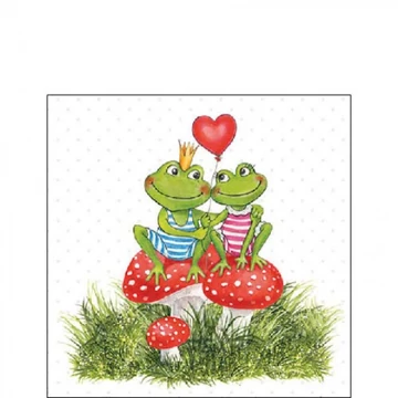 Frogs in love papírszalvéta 25x25cm, 20db-os, AMB.12518180