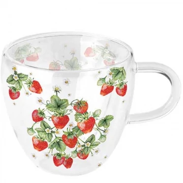 Bunch of strawberries duplafalú borosilicate üvegcsésze 0,25l, AMB.14418395