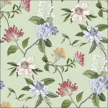 Floral mix green papírszalvéta 33x33cm, 20db-os, AMB.13318286