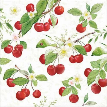 Fresh cherries papírszalvéta 33x33cm, 20db-os, AMB.13318140