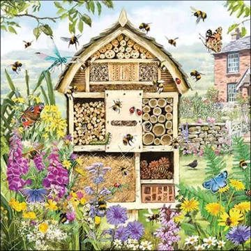 Bee hotel papírszalvéta 33x33cm, 20db-os, AMB.13318315