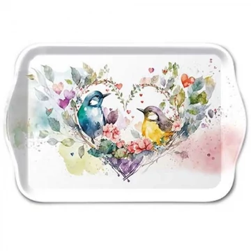 Loving birds műanyag kistálca 13x21cm, AMB.13718435