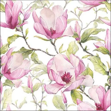 Blooming magnolia papírszalvéta 33x33cm, 20db-os, AMB.13318440