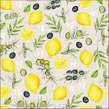Olives and lemon papírszalvéta 33x33cm, 20db-os, AMB.13318450