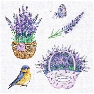 Lavender baskets papírszalvéta 33x33cm, 20db-os, AMB.13318540