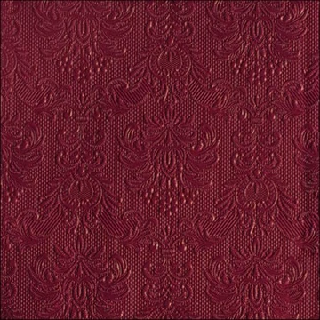 Elegance ruby red dombornyomott papírszalvéta 33x33cm, 15db-os, AMB.13317576