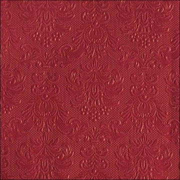Elegance dark red dombornyomott papírszalvéta 33x33cm, 15db-os, AMB.13317577