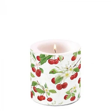 Fresh cherries átvilágítós gyertya 8x7,5cm , AMB.19218140