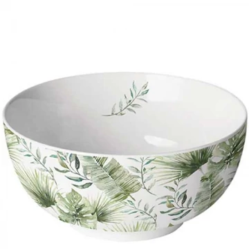 Jungle leaves white porcelántál 6,5x14cm, AMB.14818215