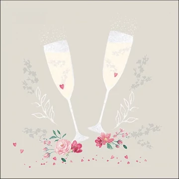 Champagne glasses grey papírszalvéta 33x33cm, 20db-os, AMB.13318476 Champagne glasses grey papírszalvéta 33x33cm, 20db-os, AMB.13318476