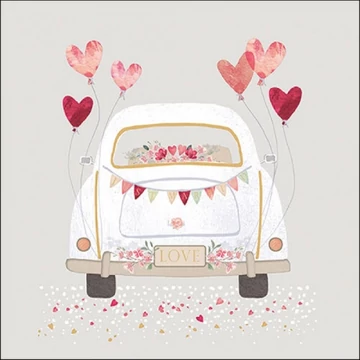 Just married grey papírszalvéta 33x33cm, 20db-os, AMB.13318471 Just married grey papírszalvéta 33x33cm, 20db-os, AMB.13318471