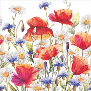 Poppies and cornflowers papírszalvéta 33x33cm, 20db-os, AMB.13318640