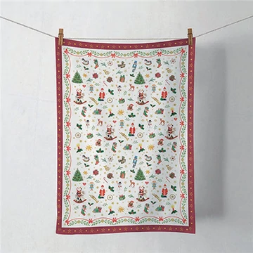 Ornaments all over red konyharuha 50x70cm, 100% pamut, AMB.37814765